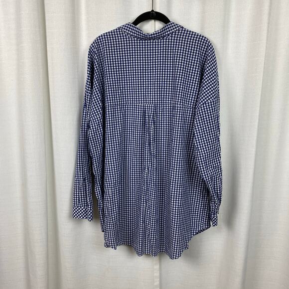 J.Jill Blue Plaid Popover Blouse Sz.2X - Picture 8 of 14